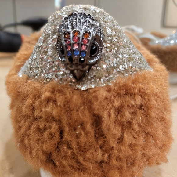 Kurt Geiger Fuzzy Sneakers EUC Size 8.5 - Picture 4 of 5